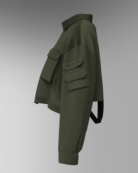 CORE Cropped Overshirt - Olive