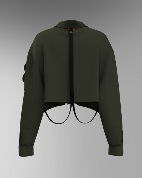 CORE Cropped Overshirt - Olive