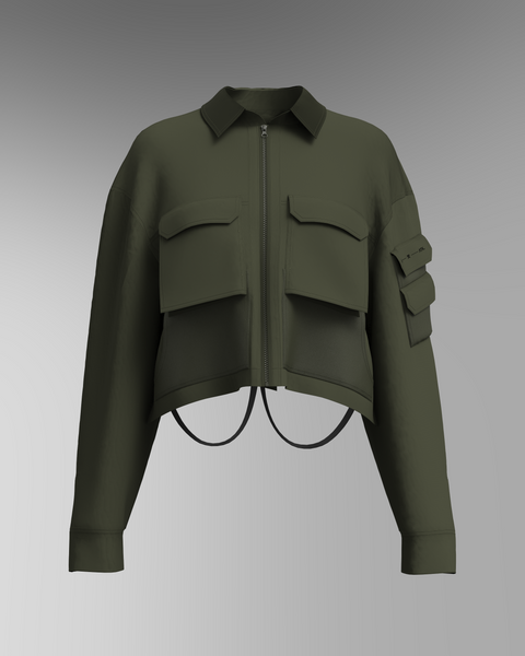 CORE Cropped Overshirt - Olive