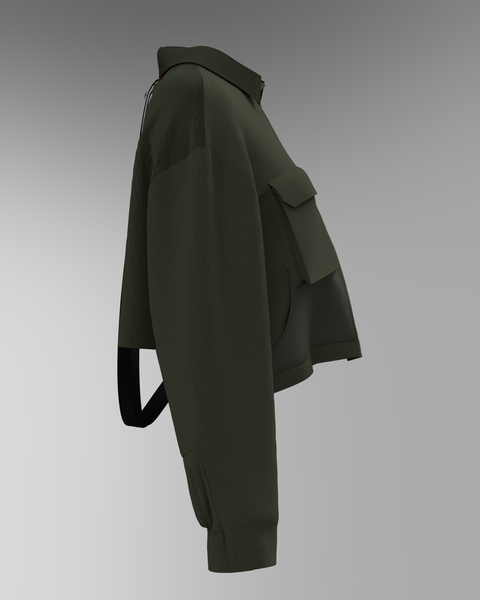 CORE Cropped Overshirt - Olive