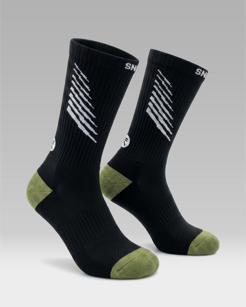 "Just Socks" Black/White/Olive