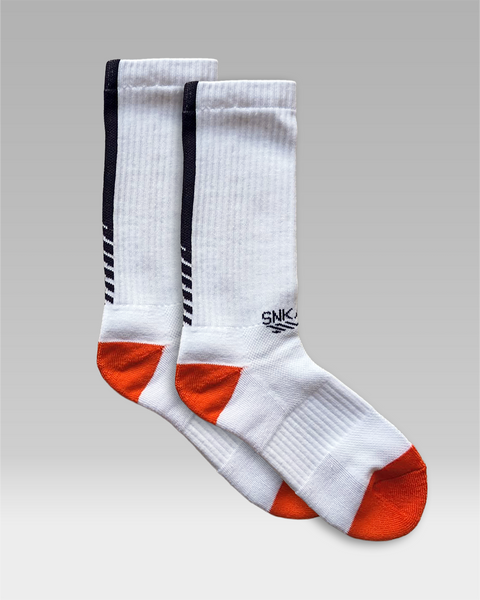 "Just Socks" White/Black/Orange