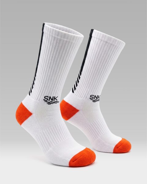 "Just Socks" White/Black/Orange