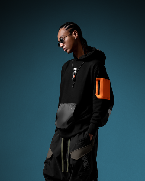 SNK56/PV-F45 Hoodie - Black/Orange