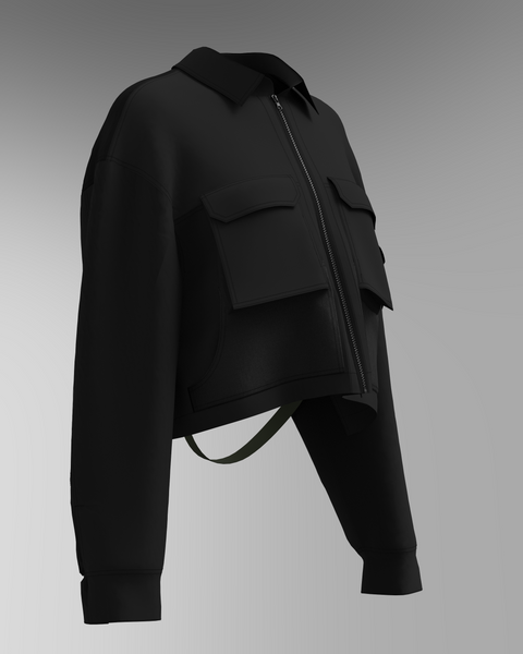 CORE Cropped Overshirt - Coal