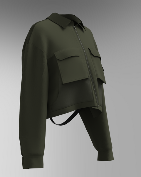 CORE Cropped Overshirt - Olive
