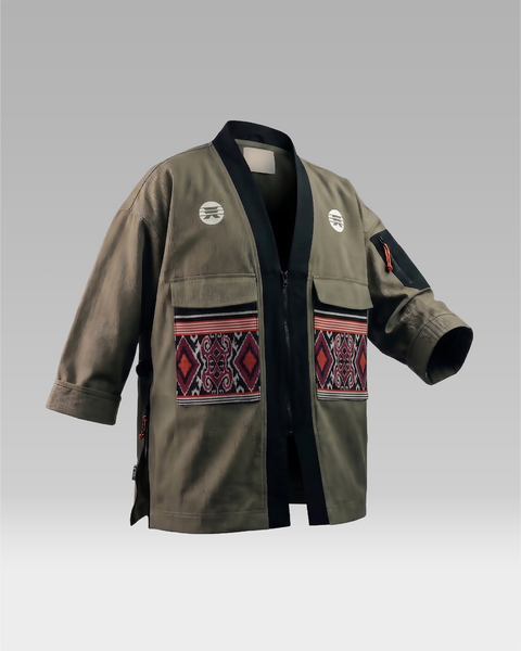 ROOTS Noragi Jacket - "Vibrant" OD/Red/Black